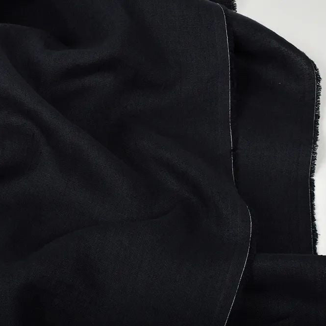 Linen fabric black 200 g/m²