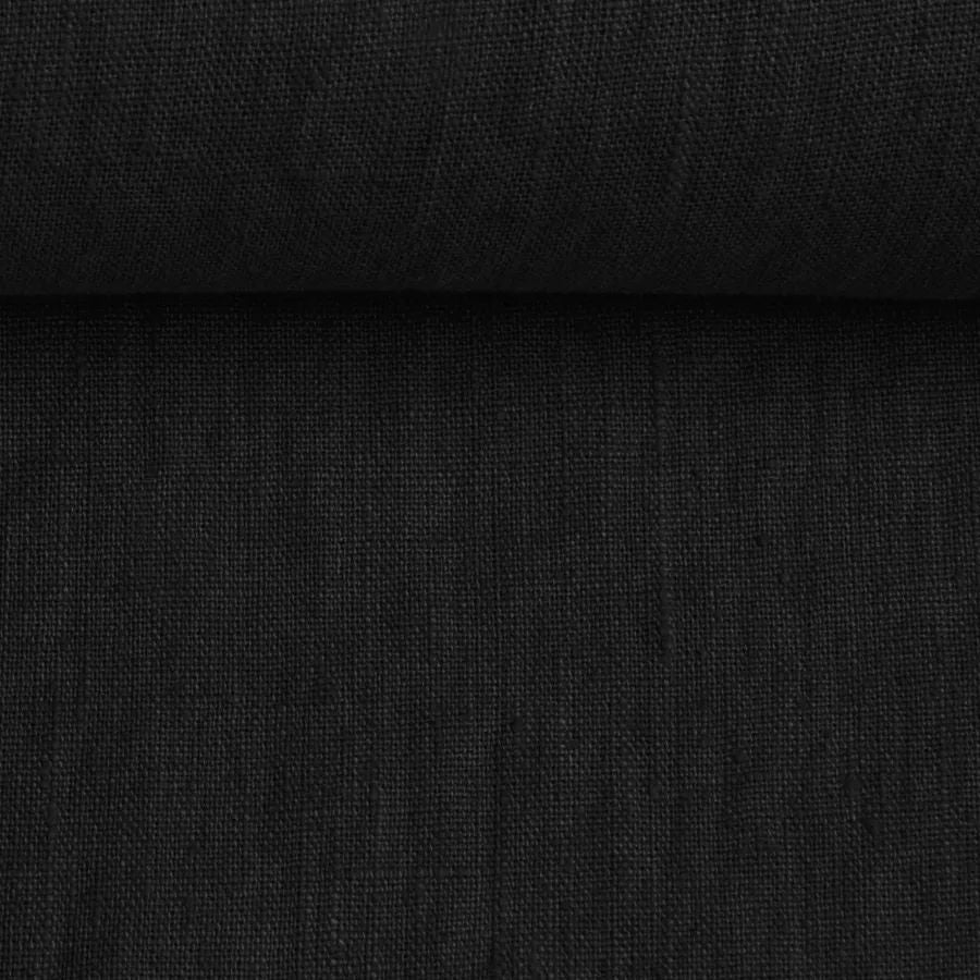 Linen fabric black 200 g/m²