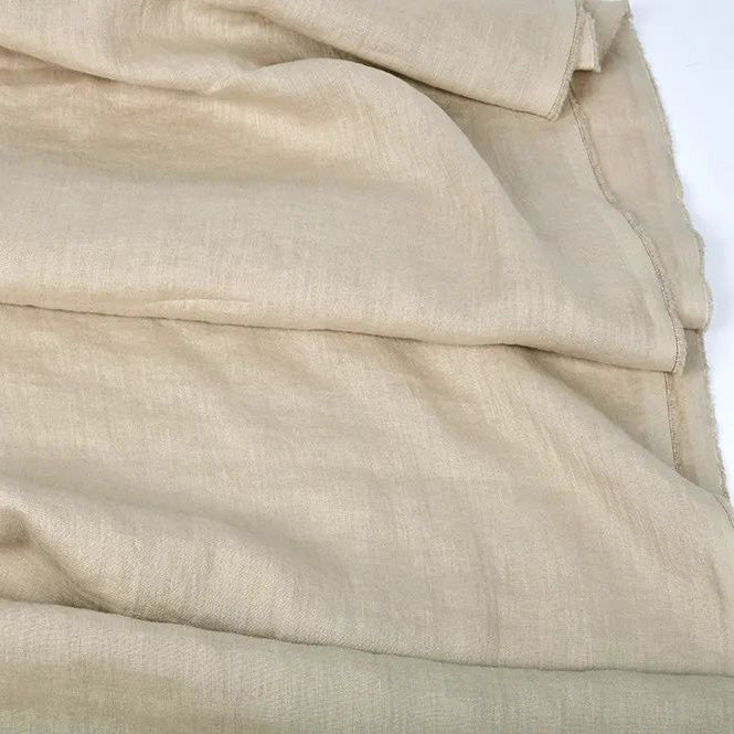 Linen fabric beige 200 g/m²