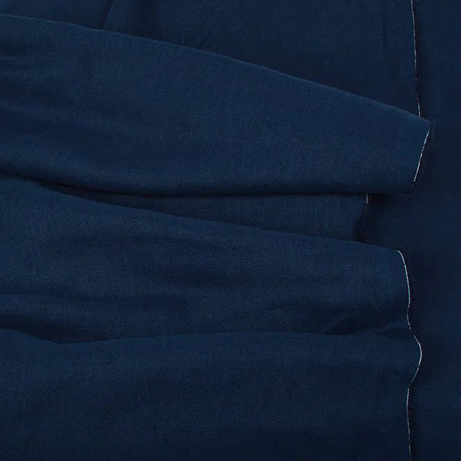 Linen fabric dark blue 200 g/m²