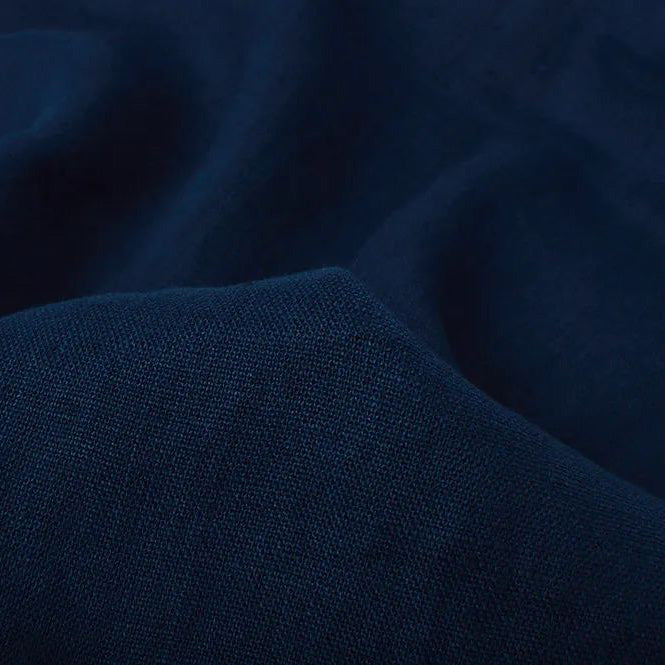 Linen fabric dark blue 200 g/m²