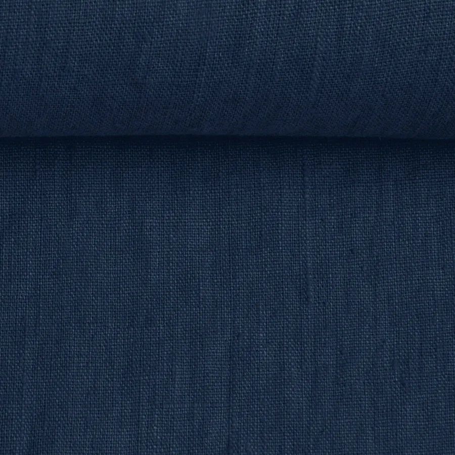 Linen fabric dark blue 200 g/m²