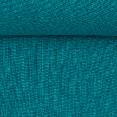 Linen fabric petrol 200 g/m²
