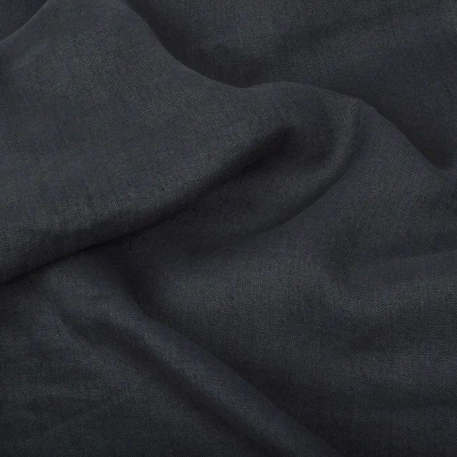 Linen fabric dark gray 200 g/m²