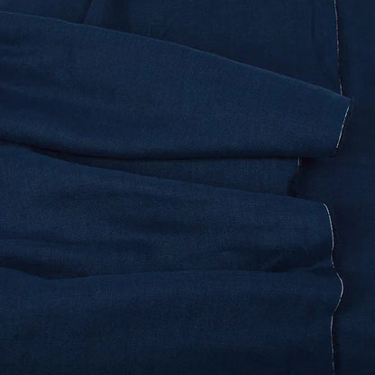 Linen fabric dark blue 200 g/m²