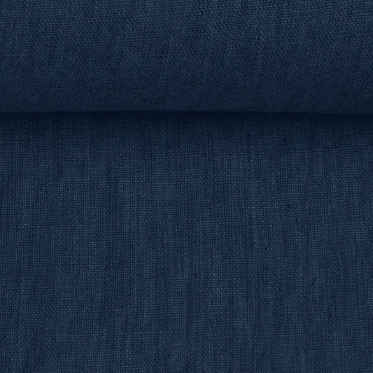 Linen fabric dark blue 200 g/m²