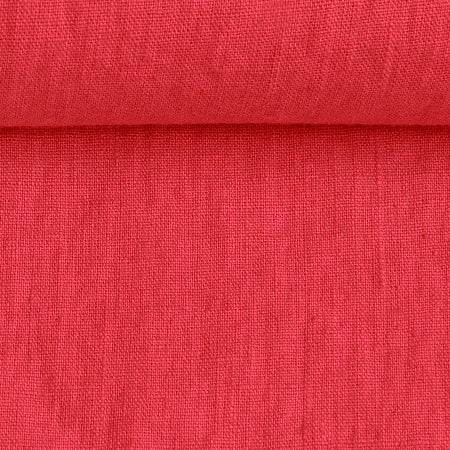 Linen fabric raspberry 200 g/m²