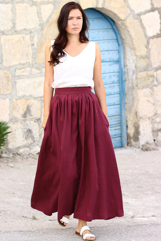 Czech linen long skirt Lotika, Premium sustainable fashion Lotika 