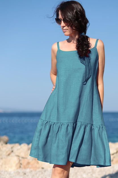 Summer linen dress double-sided 2in1
