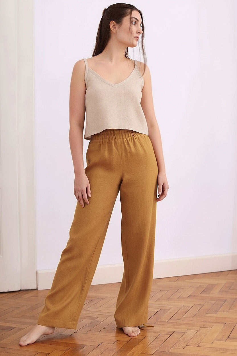 Comfortable bohemia linen pants 2in1