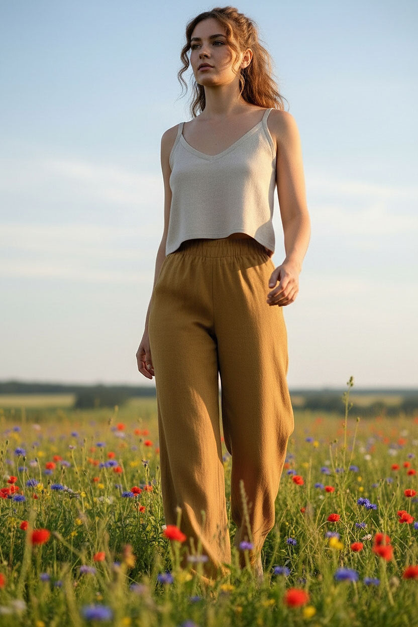 Comfortable bohemia linen pants 2in1