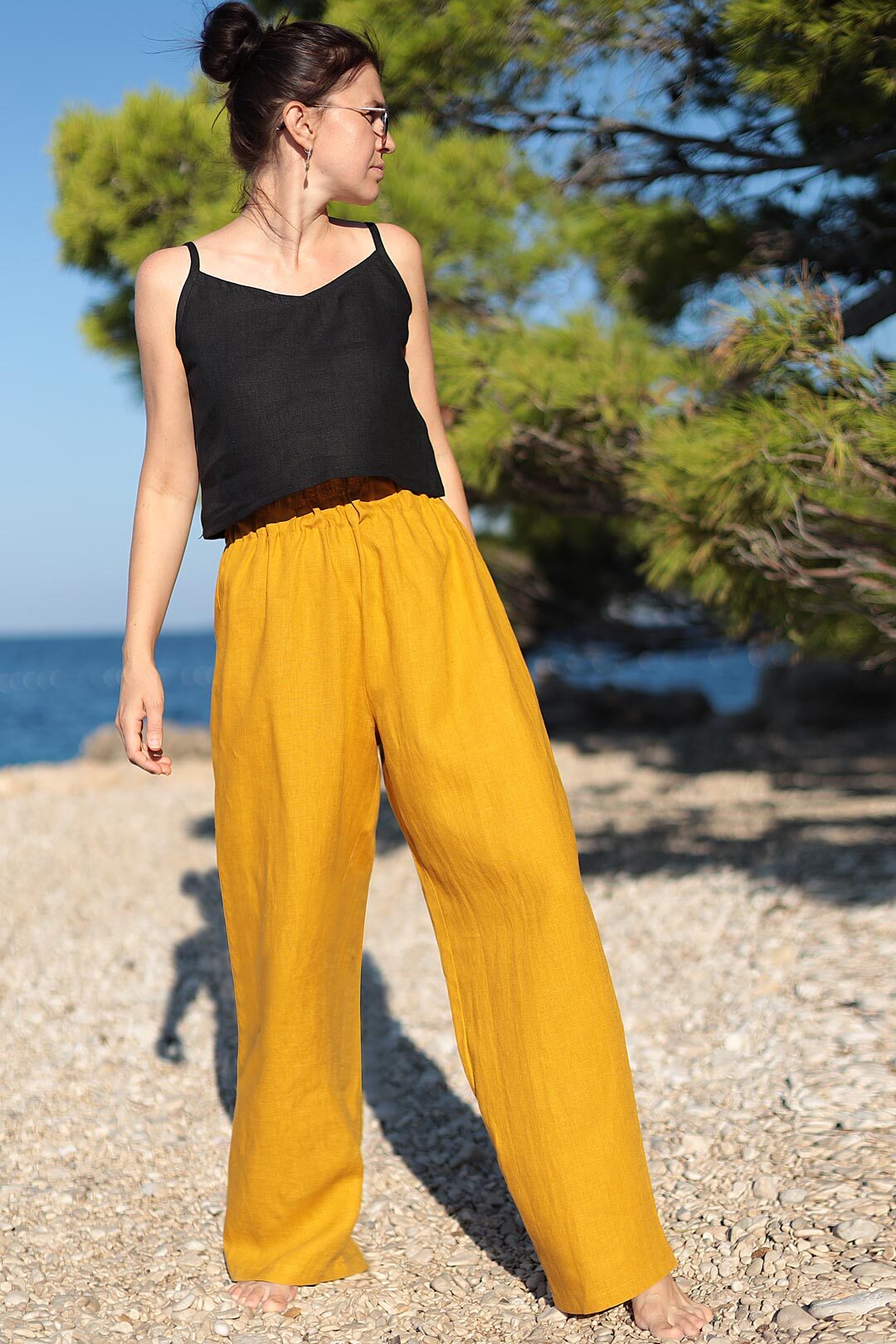 Comfortable bohemia linen pants 2in1