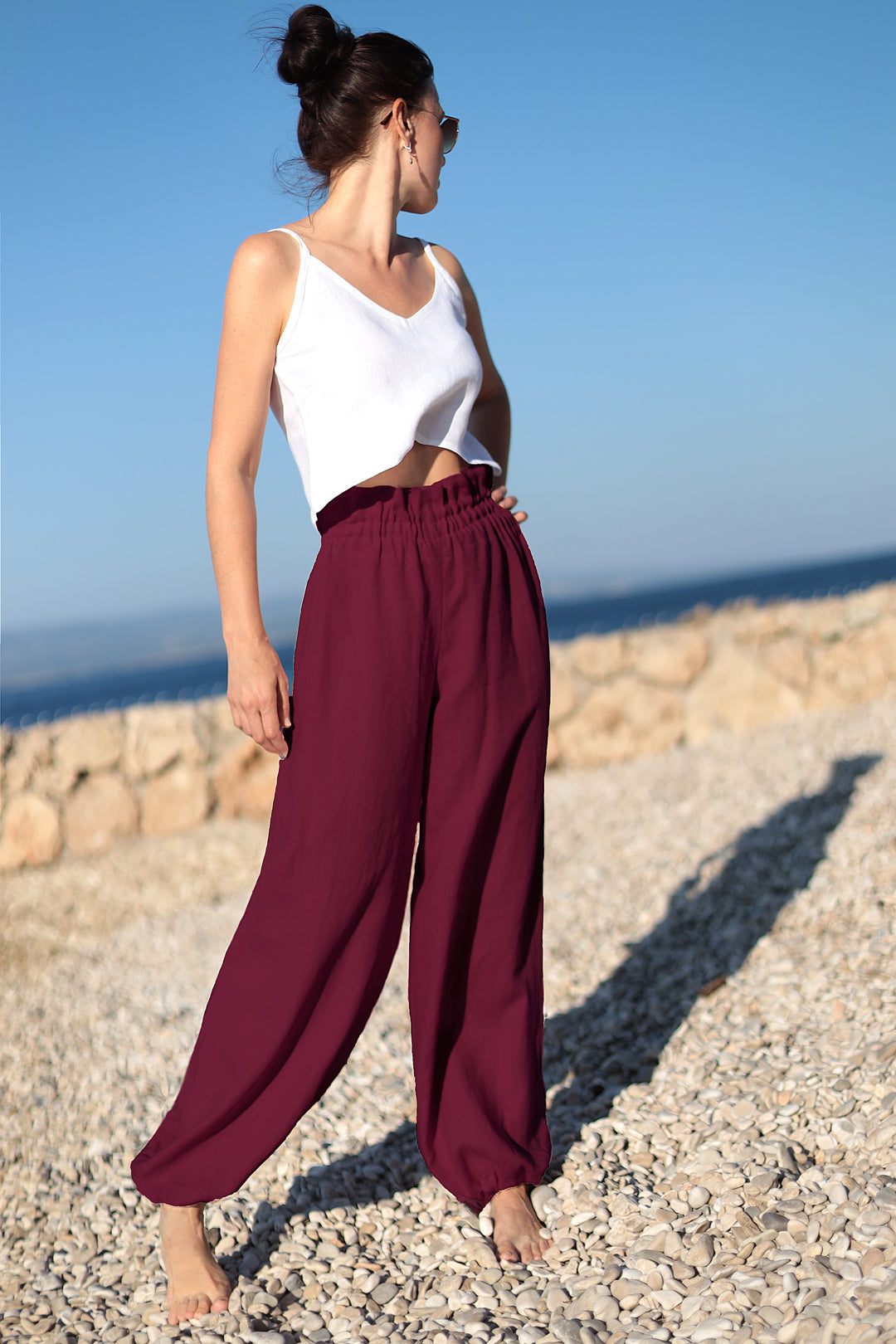 Comfortable bohemia linen pants 2in1