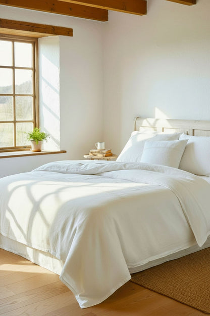 Czech Linen Lace Duvet Cover and Pillowcase