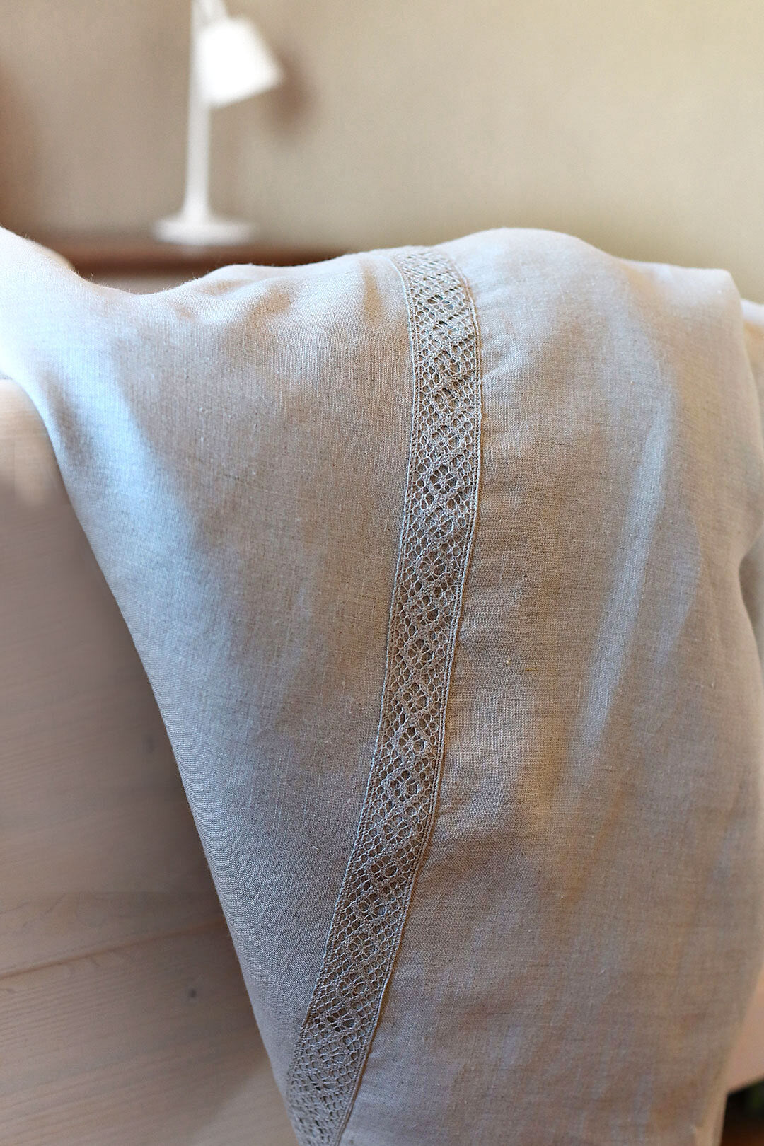 Czech Linen Lace Duvet Cover and Pillowcase