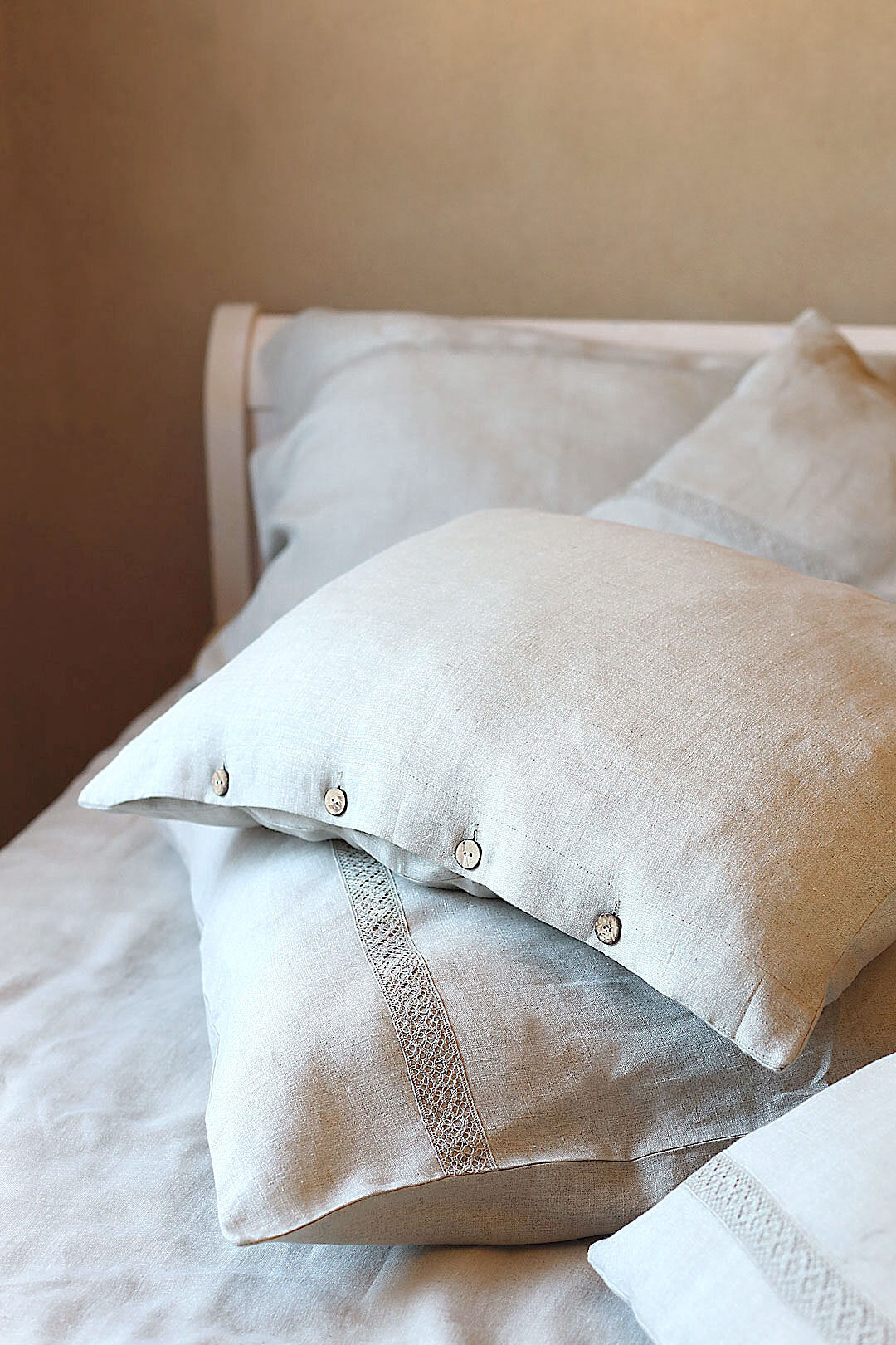 Czech Linen Lace Duvet Cover and Pillowcase