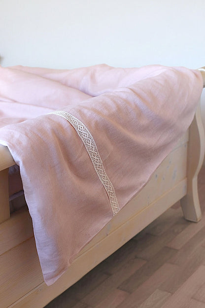 Czech Linen Lace Duvet Cover and Pillowcase