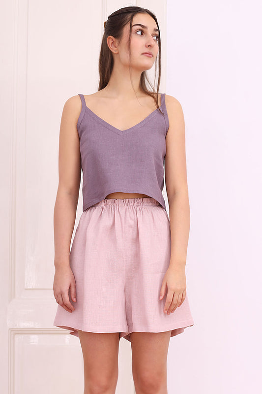 , pink linen skirts 