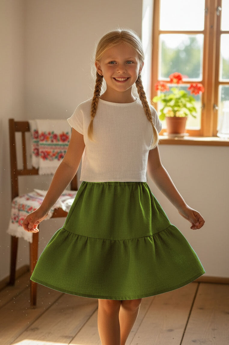 Girls' linen skirt Lotika - Czech sustainable fashion