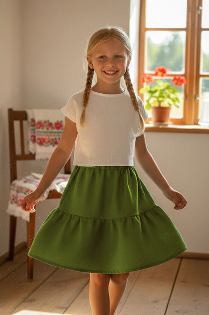 Girls' linen skirt Lotika - Czech sustainable fashion