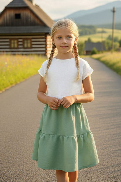 Girls' linen skirt Lotika - Czech sustainable fashion