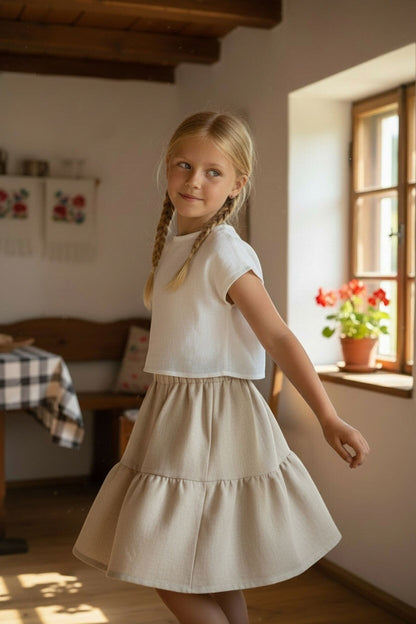 Girls' linen skirt Lotika - Czech sustainable fashion