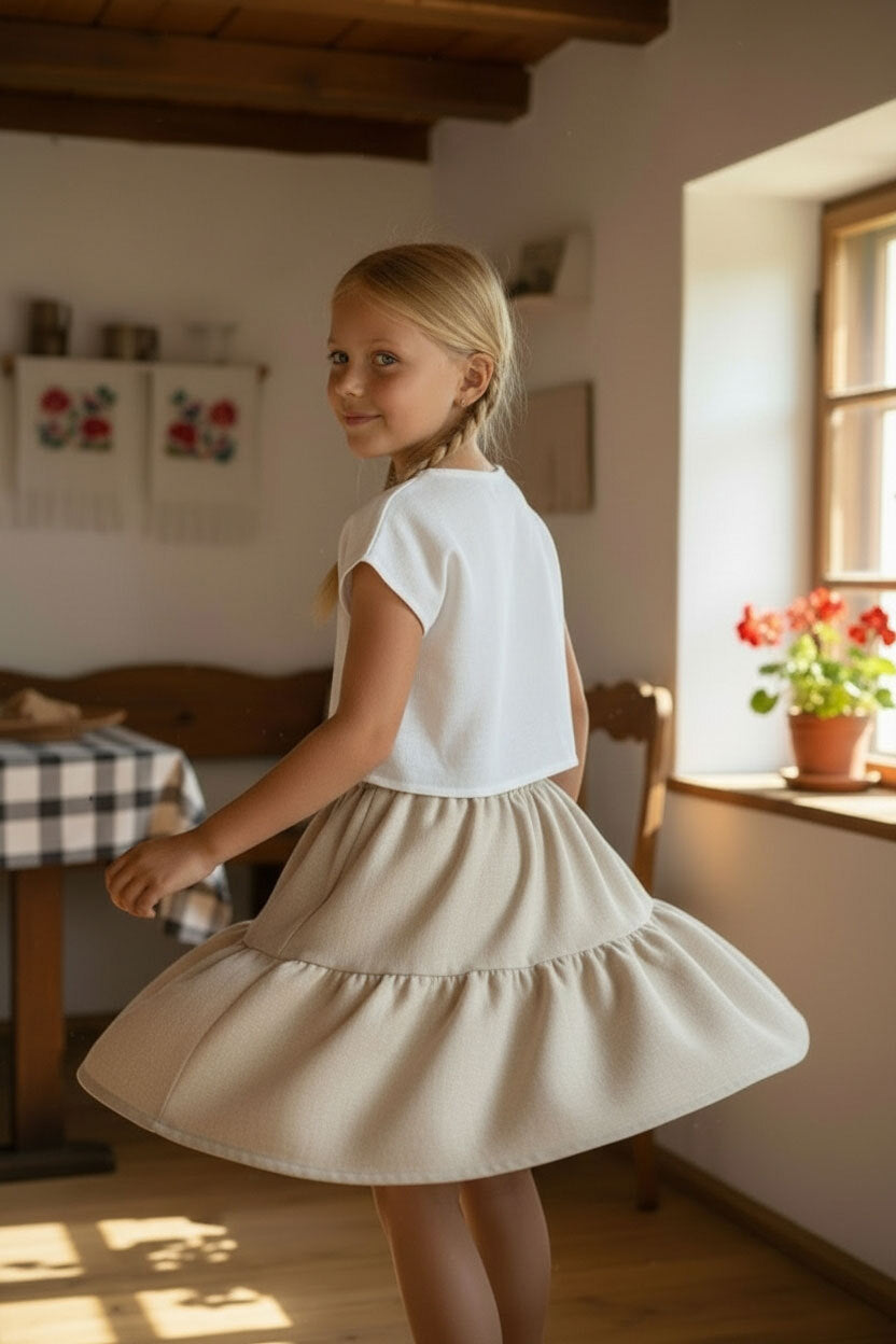 Girls' linen skirt Lotika - Czech sustainable fashion