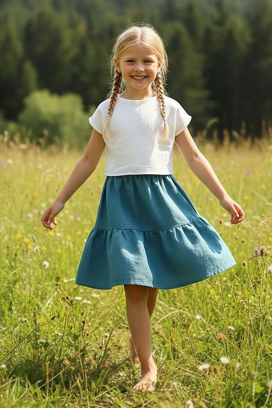 Girls' linen skirt Lotika - Czech sustainable fashion