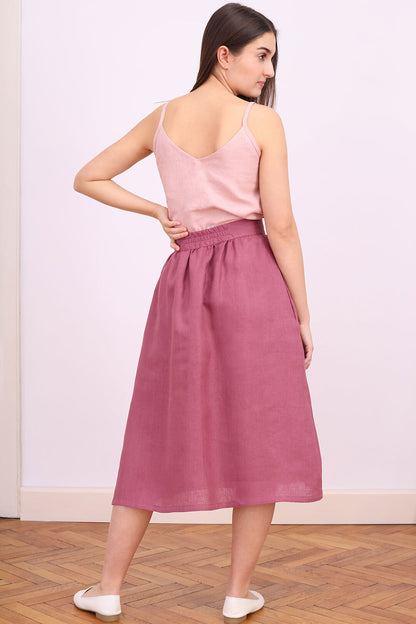 Hemp skirt with buttons