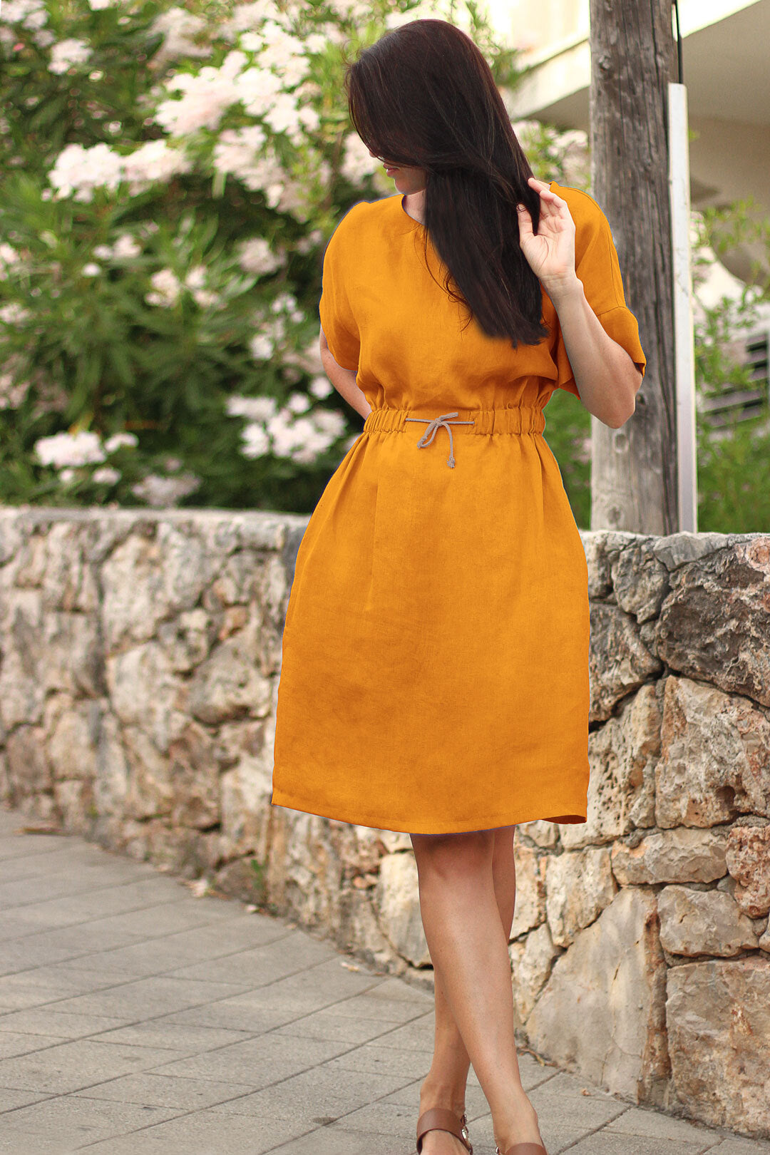 Summer linen dress retro 80th | Lotika Summer linen dress retro 80th | Lotika