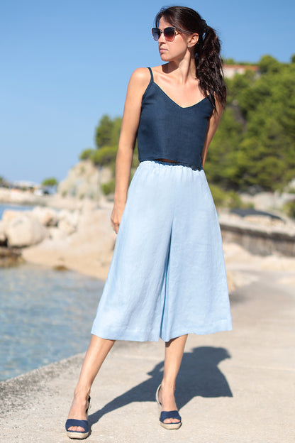 Linen 3/4 pants