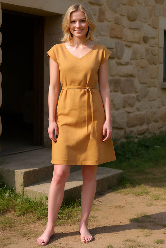 Linen short summer dress
