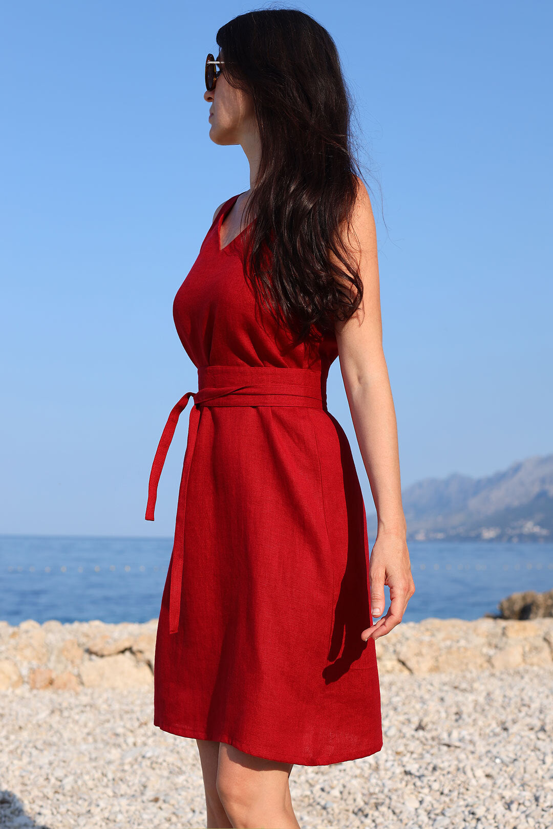 Linen mini dress Lotika czech made