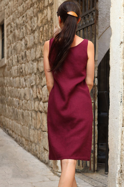 Linen mini dress Lotika czech made