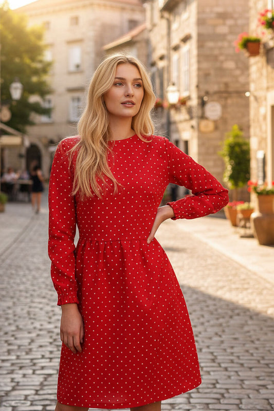 , red linen dresses 