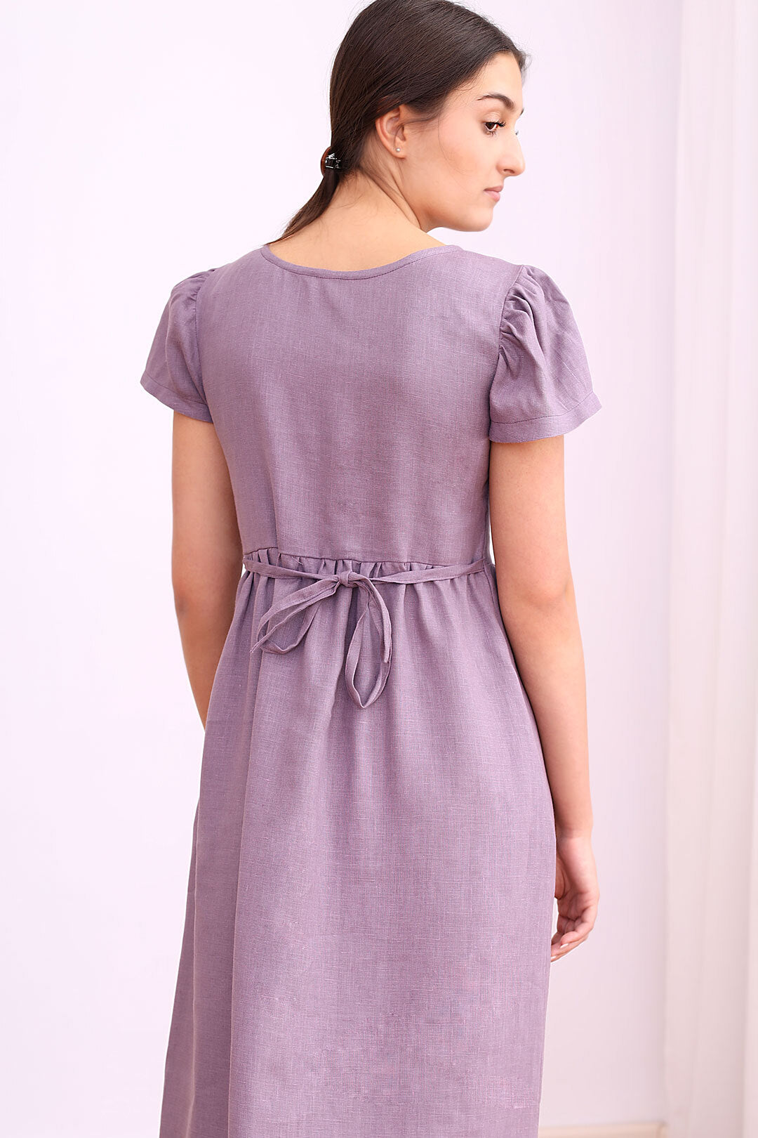 Linen romantic maxi dress