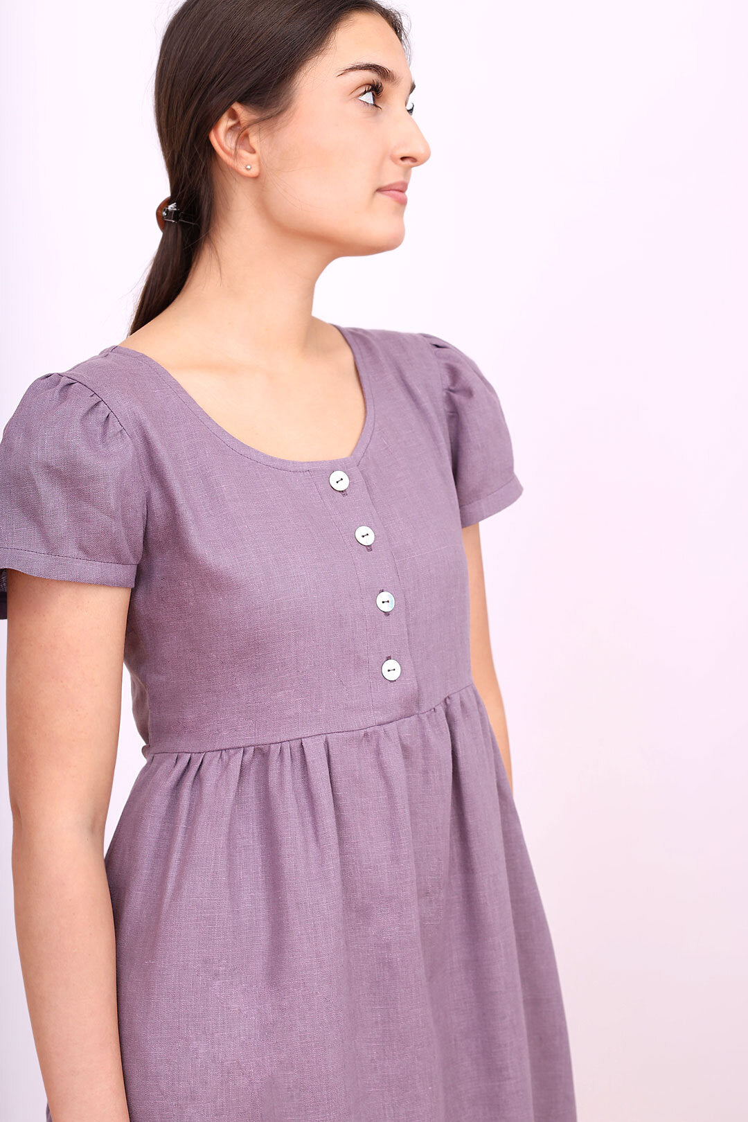 Linen romantic maxi dress