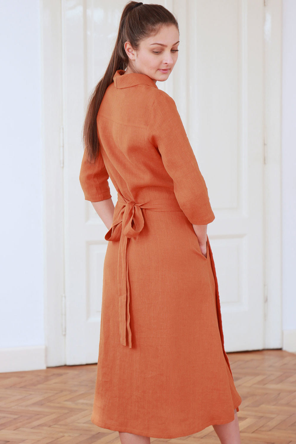 Linen wrap maxi dress Lotika