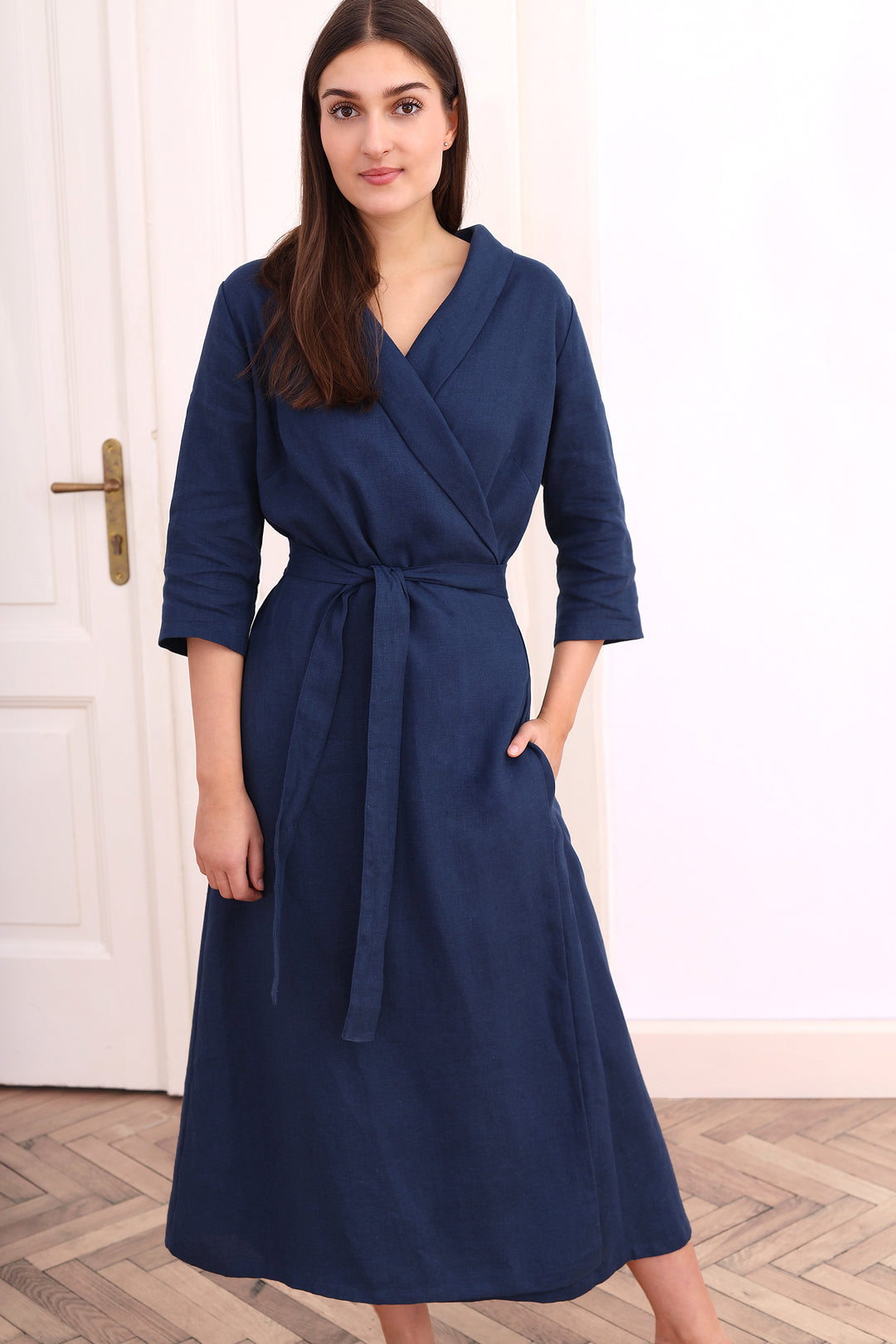 Linen wrap maxi dress Lotika Linen wrap maxi dress Lotika