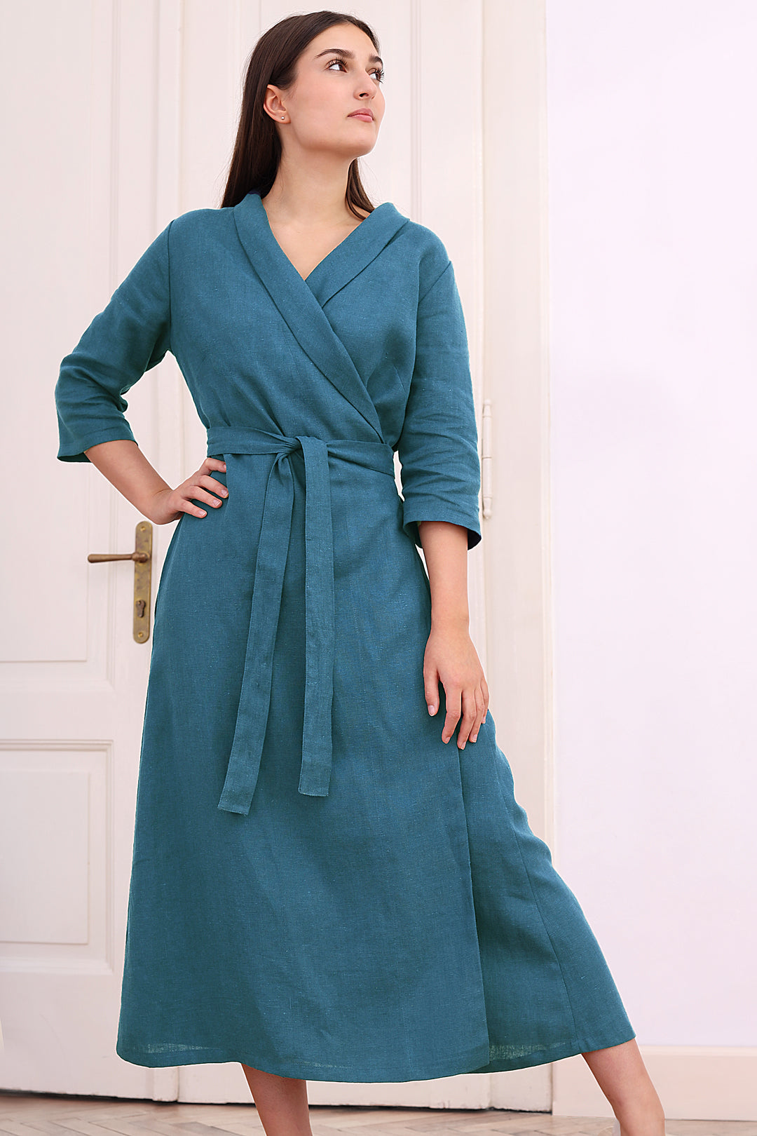 Linen wrap maxi dress Lotika Linen wrap maxi dress Lotika