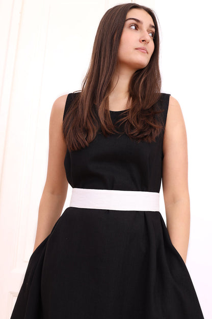 Linen belt Lotika medium width