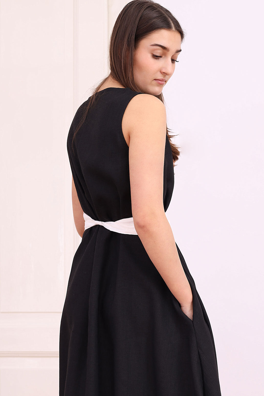 Linen belt Lotika medium width