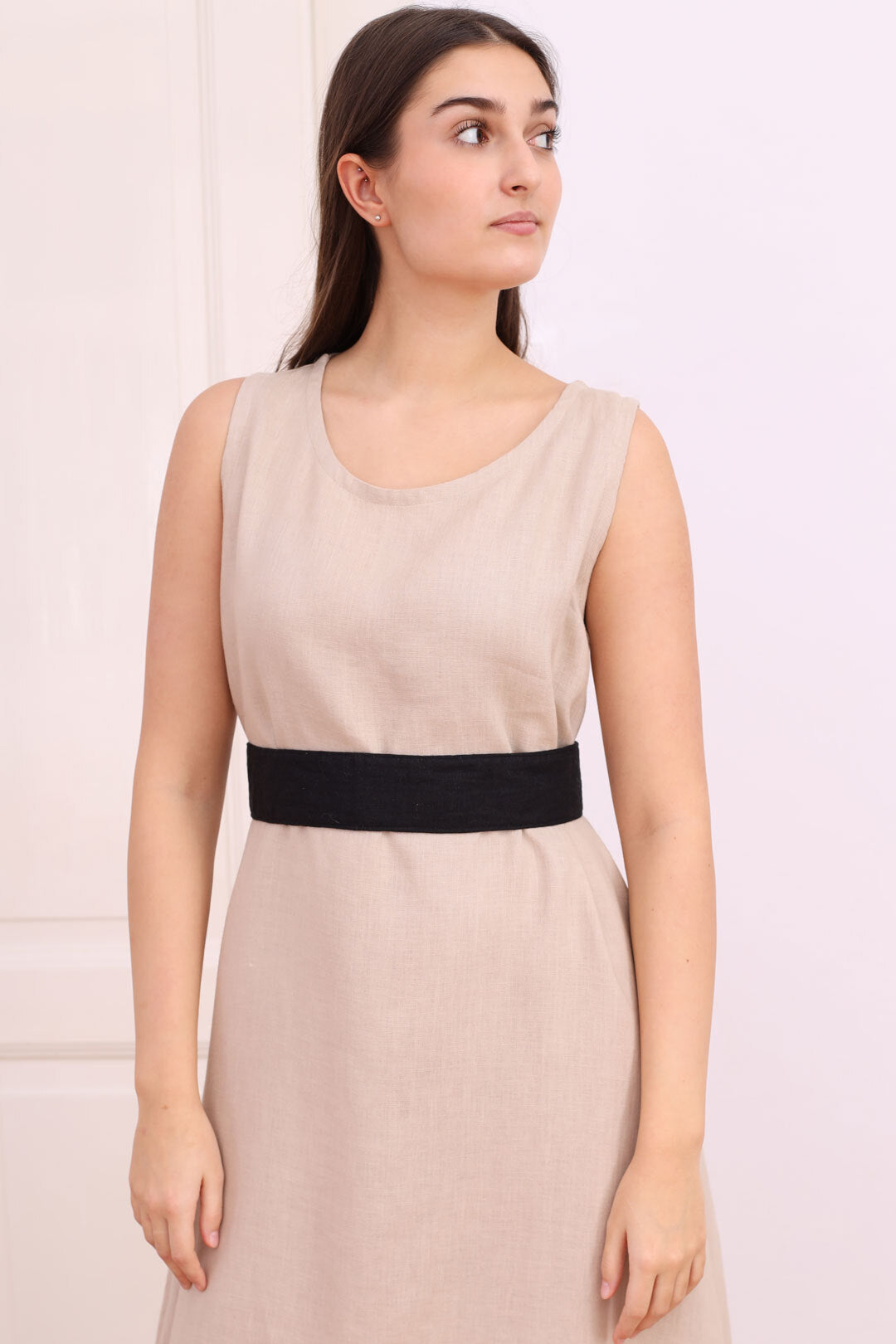 Linen belt Lotika medium width