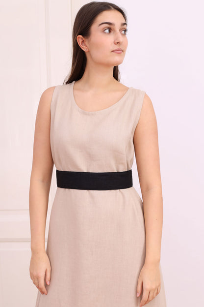 Linen belt Lotika medium width