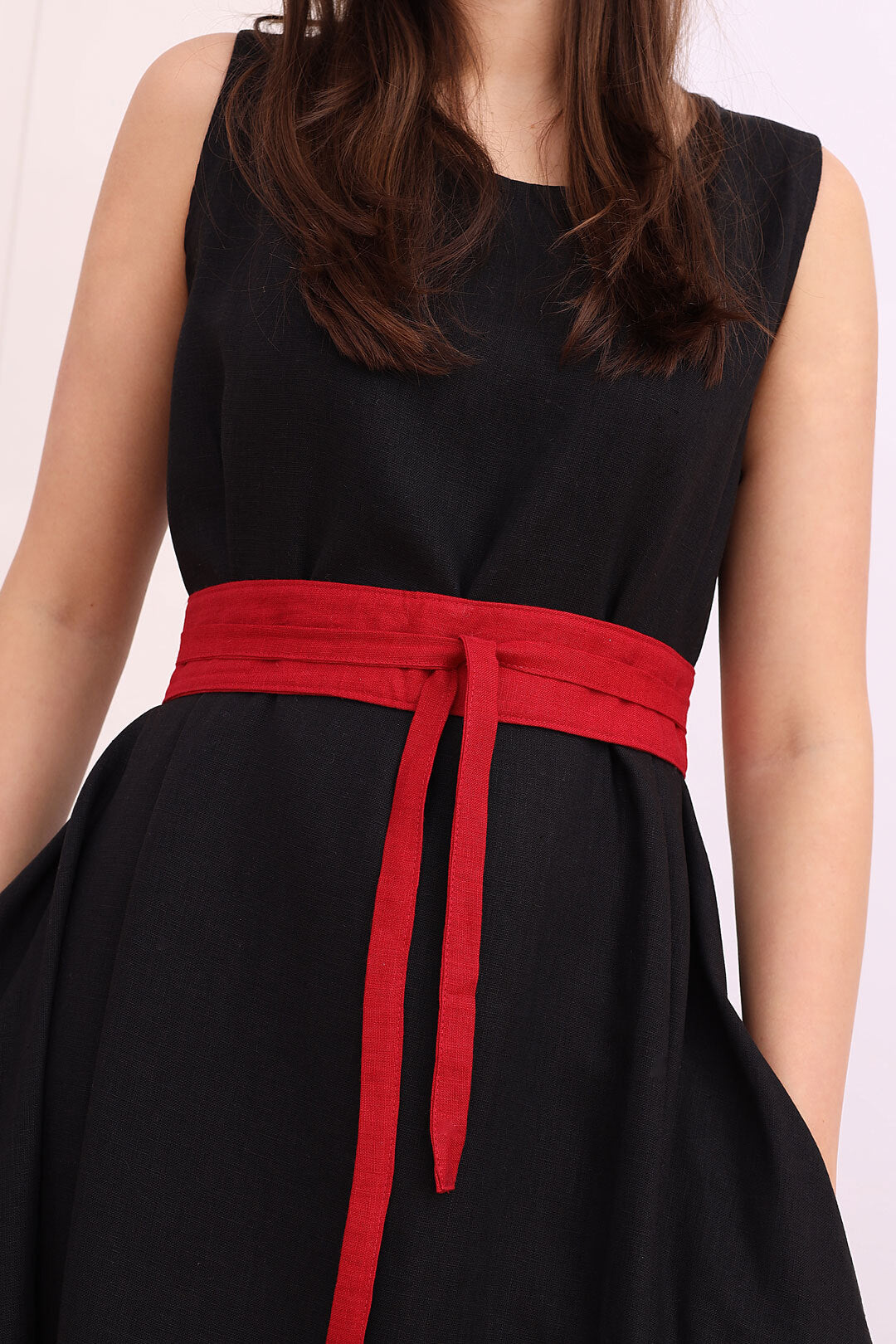 Linen belt Lotika medium width