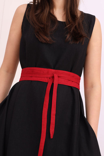 Linen belt Lotika medium width