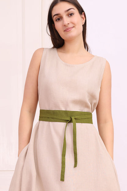 Linen belt Lotika medium width