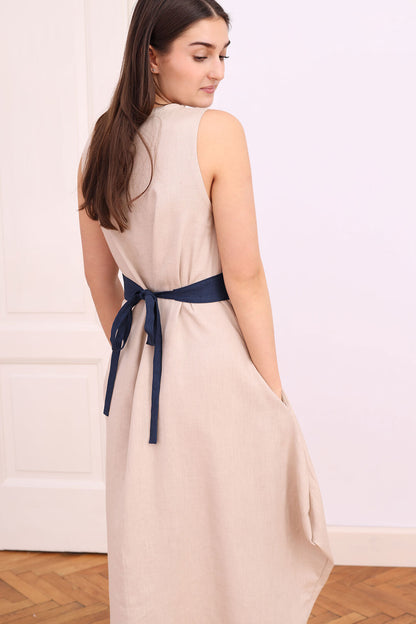 Linen belt Lotika medium width