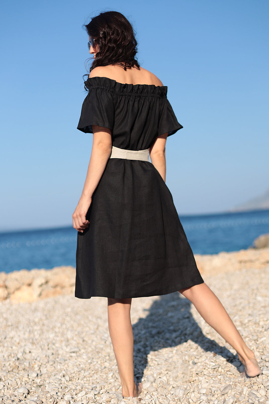 Bohemian linen carmen dress