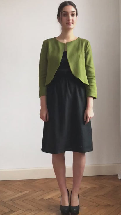 Linen bolero over dress